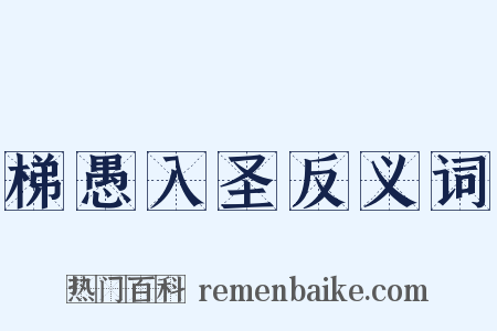 梯愚入圣反义词是什么意思的图片